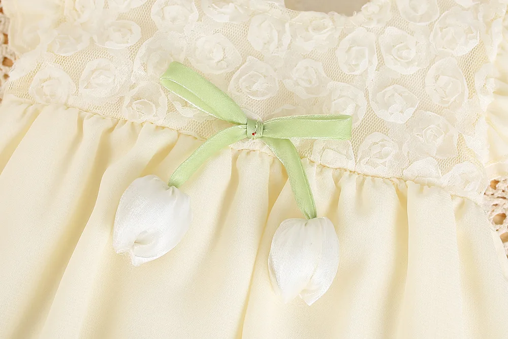 2026 Summer New 0-2Y Baby Girl Sleeveless Romper Dress Princess 3D Bow Tutu Layered Dress Cute 100 Days Party Dress