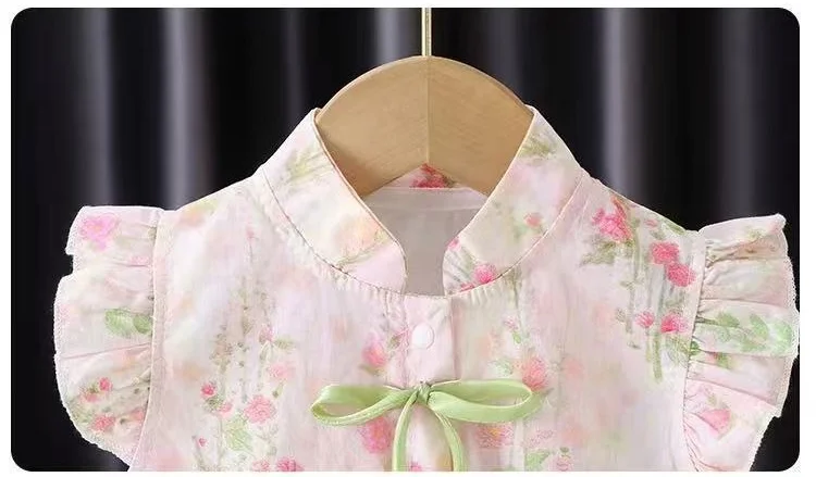 Summer Newborn Girl Bodysuit 0-3Y Baby Girl Flying Sleeve Floral Ruffled Shorts Romper for Infants Flower Decor Romper Clothes