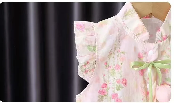 Summer Newborn Girl Bodysuit 0-3Y Baby Girl Flying Sleeve Floral Ruffled Shorts Romper for Infants Flower Decor Romper Clothes