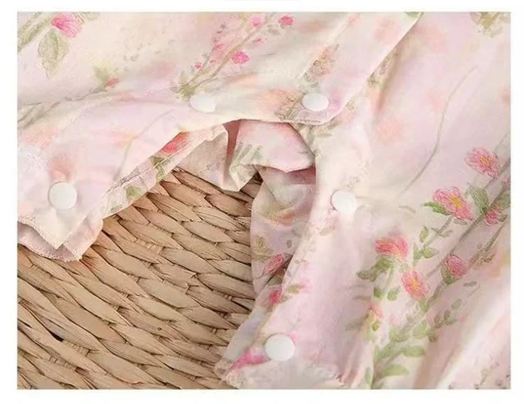 Summer Newborn Girl Bodysuit 0-3Y Baby Girl Flying Sleeve Floral Ruffled Shorts Romper for Infants Flower Decor Romper Clothes