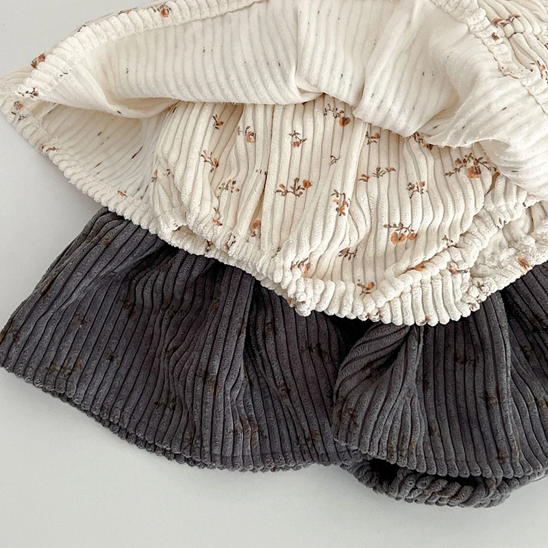 2026 Spring Infant Baby Girl Free Matching Clothes Set for Newborns Cute Girls Bottoming Shirt  Floral Cordury Bodysuit