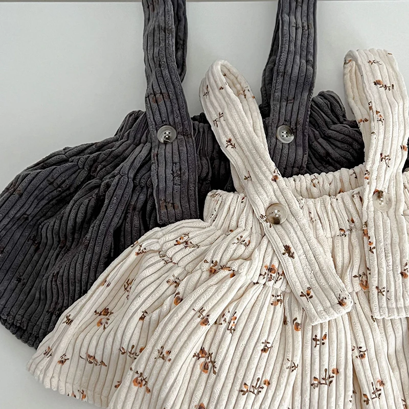 2026 Spring Infant Baby Girl Free Matching Clothes Set for Newborns Cute Girls Bottoming Shirt  Floral Cordury Bodysuit