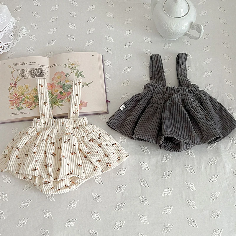 2026 Spring Infant Baby Girl Free Matching Clothes Set for Newborns Cute Girls Bottoming Shirt  Floral Cordury Bodysuit