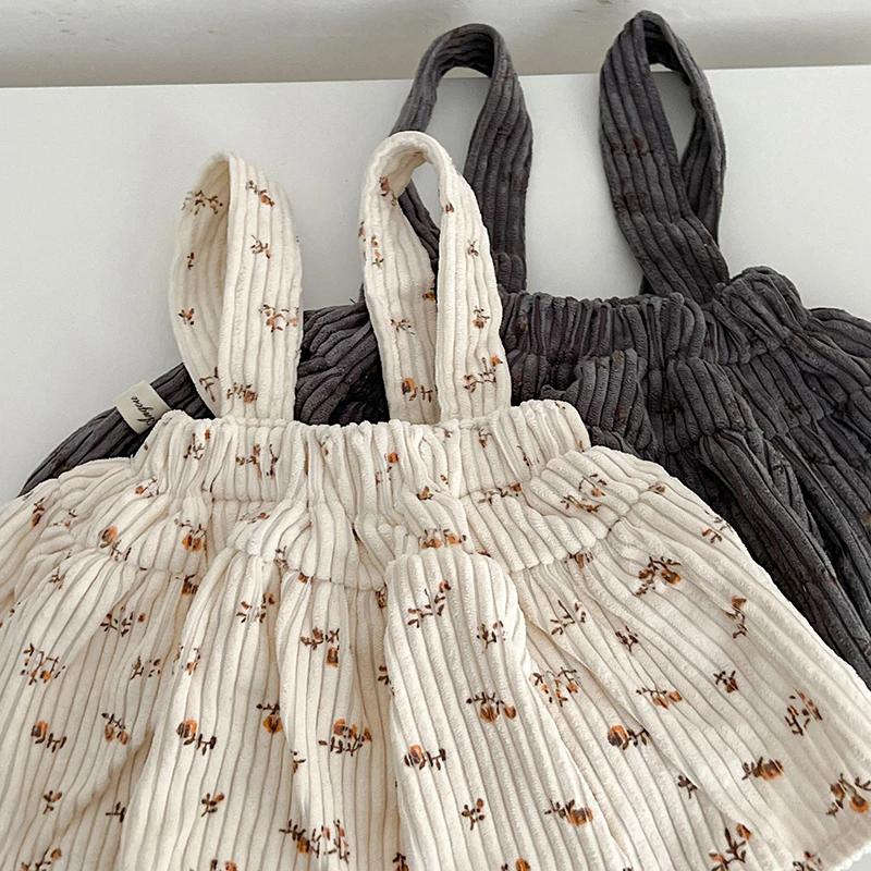 2026 Spring Infant Baby Girl Free Matching Clothes Set for Newborns Cute Girls Bottoming Shirt  Floral Cordury Bodysuit