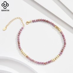 Purple Mica Summer Beach Silver Anklet