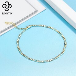 Gold Plated Figaro Silver Anklet