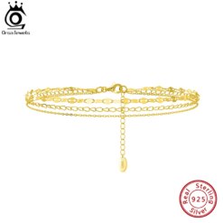 Gold Layered Silver Chain Anklet