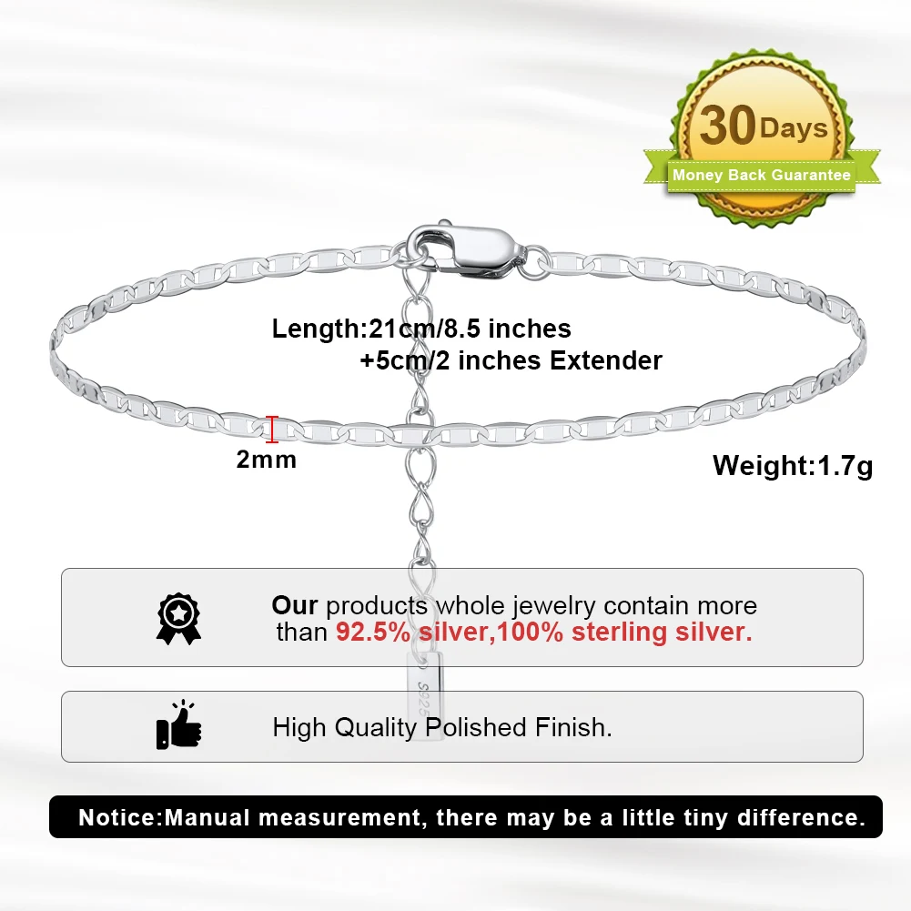 Rinntin Fashion 925 Silver Rhinestone Tennis Anklet Layered Crystal Chain Leg Female Summer Beach Ankle Bracelet Jewelry SSA03
