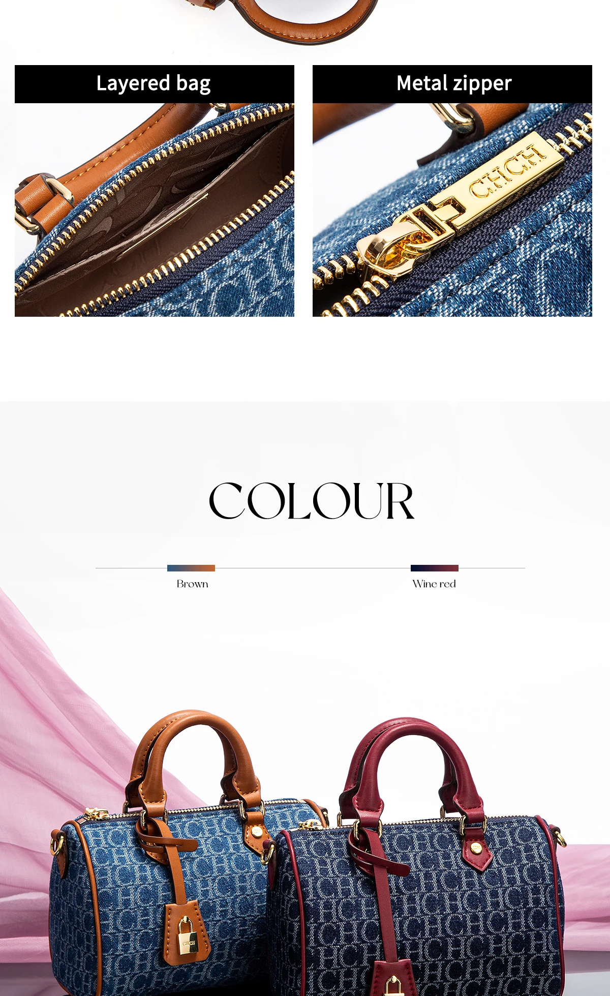 Women's Shoulder Bag 2025 New Cowboy Splicing Pillow Bag, Casual Party Women's Handbag