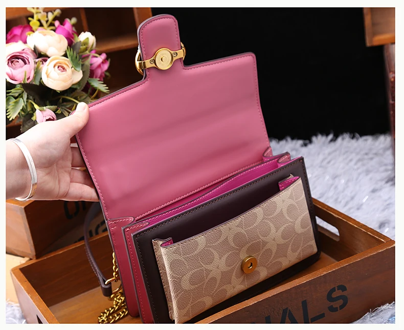 Light luxury women's bag 2025 new high-end color contrast single shoulder underarm bag designer fashionable crossbody small squa