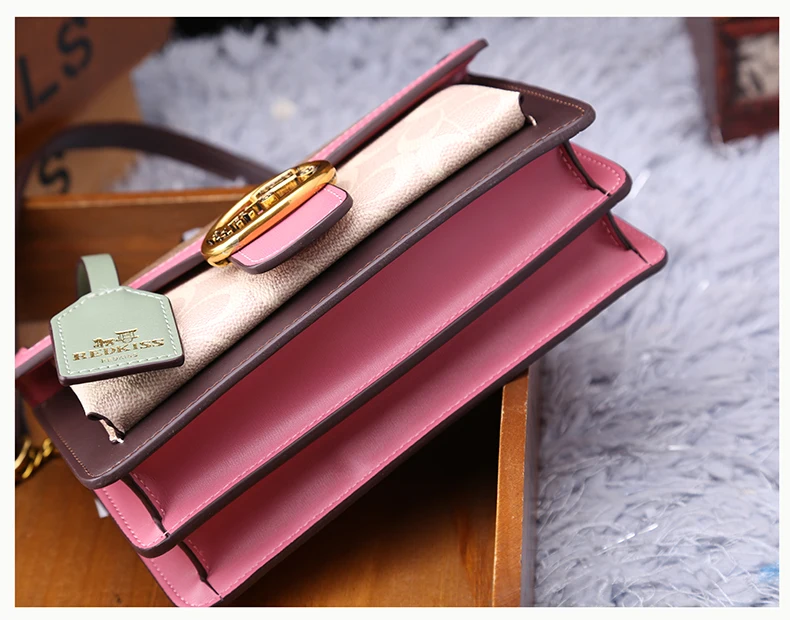 Light luxury women's bag 2025 new high-end color contrast single shoulder underarm bag designer fashionable crossbody small squa