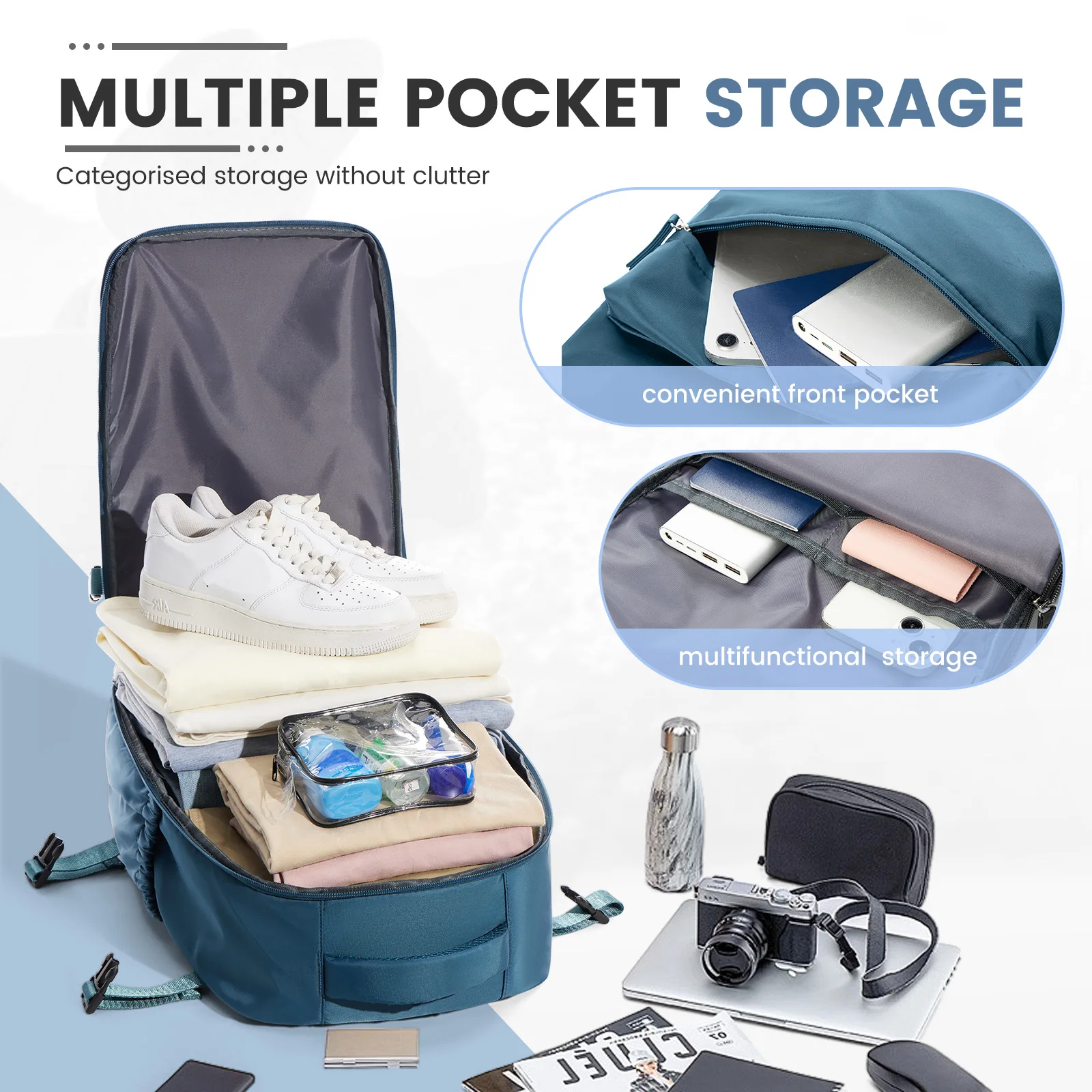 Ryanair 40x20x25 Cabin Bag Men Air Vacuum Compression Backpack Hand Luggage Laptop Backpack,42x29x15 Vacuum Clothing Storage Bag