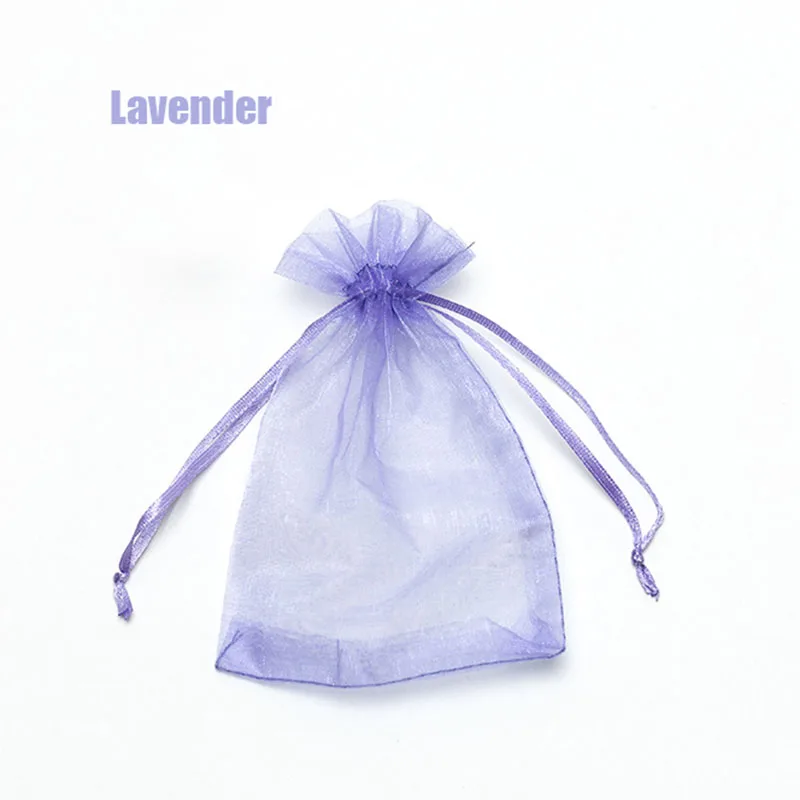 RE 100pcs 22 Colors 7x9 9x12cm 10x15 13x18cm Wedding Christmas Gift Drawable Organza Bags Jewelry Packaging Display & Pouches 13