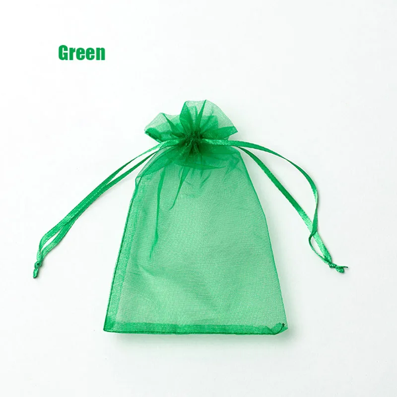 RE 100pcs 22 Colors 7x9 9x12cm 10x15 13x18cm Wedding Christmas Gift Drawable Organza Bags Jewelry Packaging Display & Pouches 13