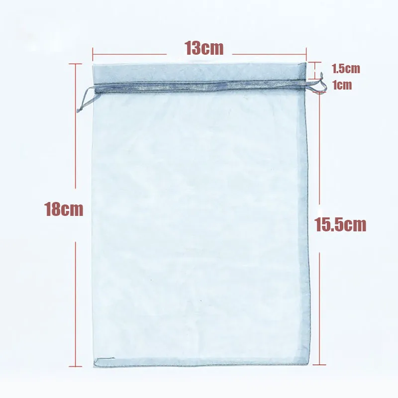 RE 100pcs 22 Colors 7x9 9x12cm 10x15 13x18cm Wedding Christmas Gift Drawable Organza Bags Jewelry Packaging Display & Pouches 13