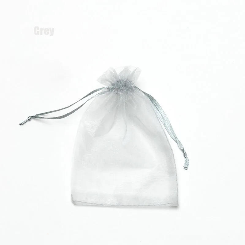 RE 100pcs 22 Colors 7x9 9x12cm 10x15 13x18cm Wedding Christmas Gift Drawable Organza Bags Jewelry Packaging Display & Pouches 13