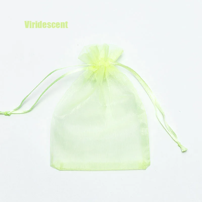 RE 100pcs 22 Colors 7x9 9x12cm 10x15 13x18cm Wedding Christmas Gift Drawable Organza Bags Jewelry Packaging Display & Pouches 13