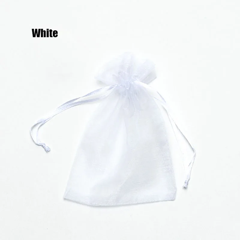 RE 100pcs 22 Colors 7x9 9x12cm 10x15 13x18cm Wedding Christmas Gift Drawable Organza Bags Jewelry Packaging Display & Pouches 13