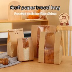 Kraft Paper Toast Packaging Bag (50–100pcs)