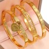 Yupsk 3/1Pc 18K Gold Plated Stainless Steel Stackable Bangle Bracelet for Women Fashion Roman Numeral Holiday Jewelry Gift