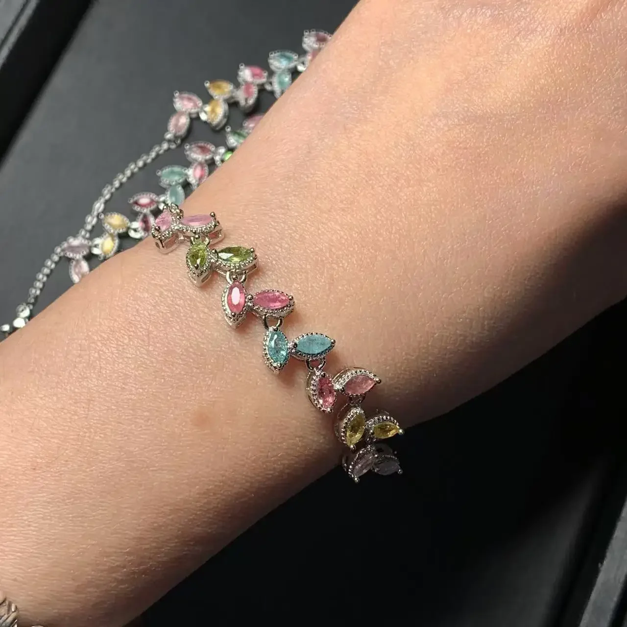Natural Tourmaline Bracelets & Bangles For Women Tennis Bracelet  Adjustable Fine Jewelry Gift stone