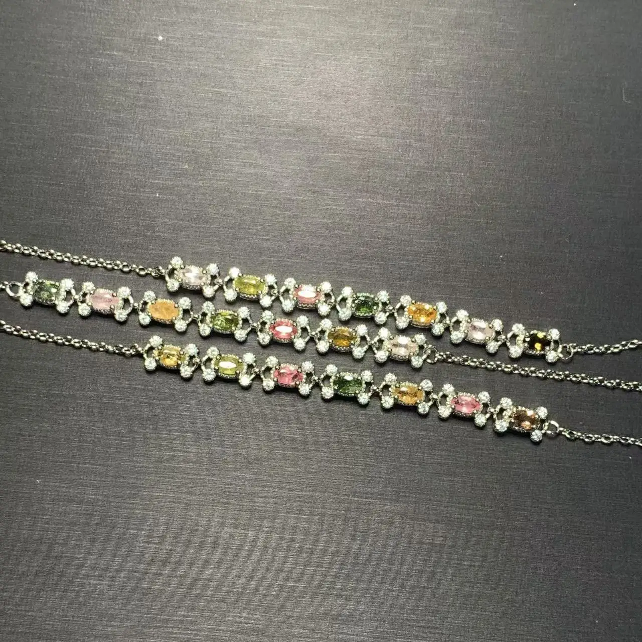 Natural Tourmaline Bracelets & Bangles For Women Tennis Bracelet  Adjustable Fine Jewelry Gift stone