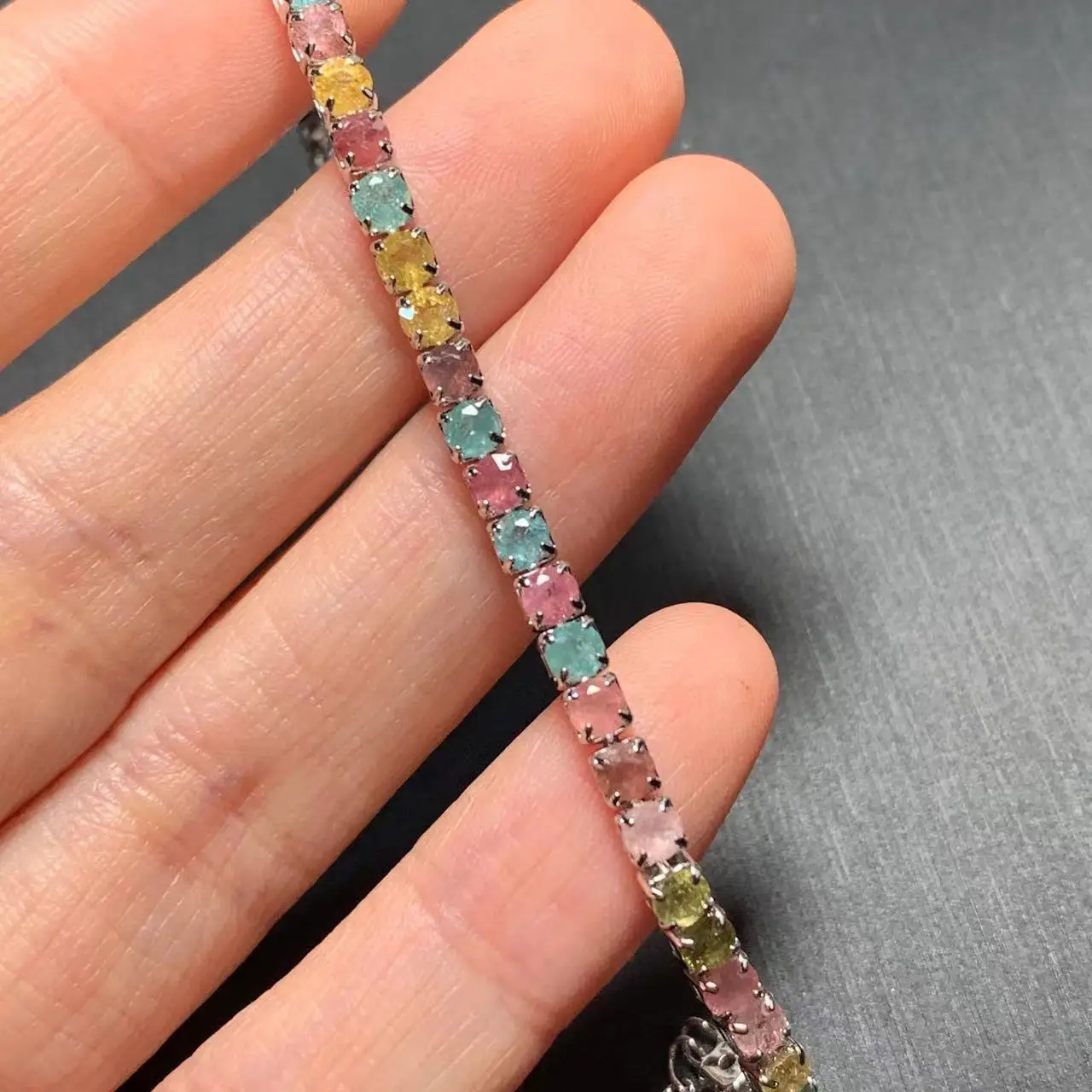 Natural Tourmaline Bracelets & Bangles For Women Tennis Bracelet  Adjustable Fine Jewelry Gift stone