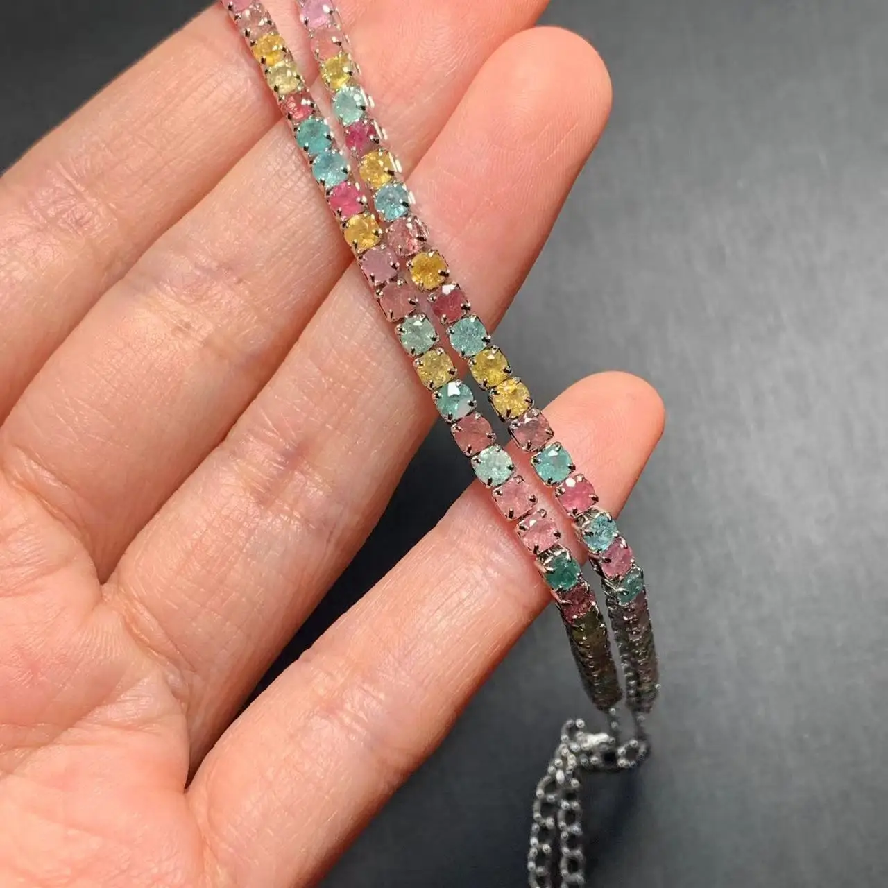 Natural Tourmaline Bracelets & Bangles For Women Tennis Bracelet  Adjustable Fine Jewelry Gift stone