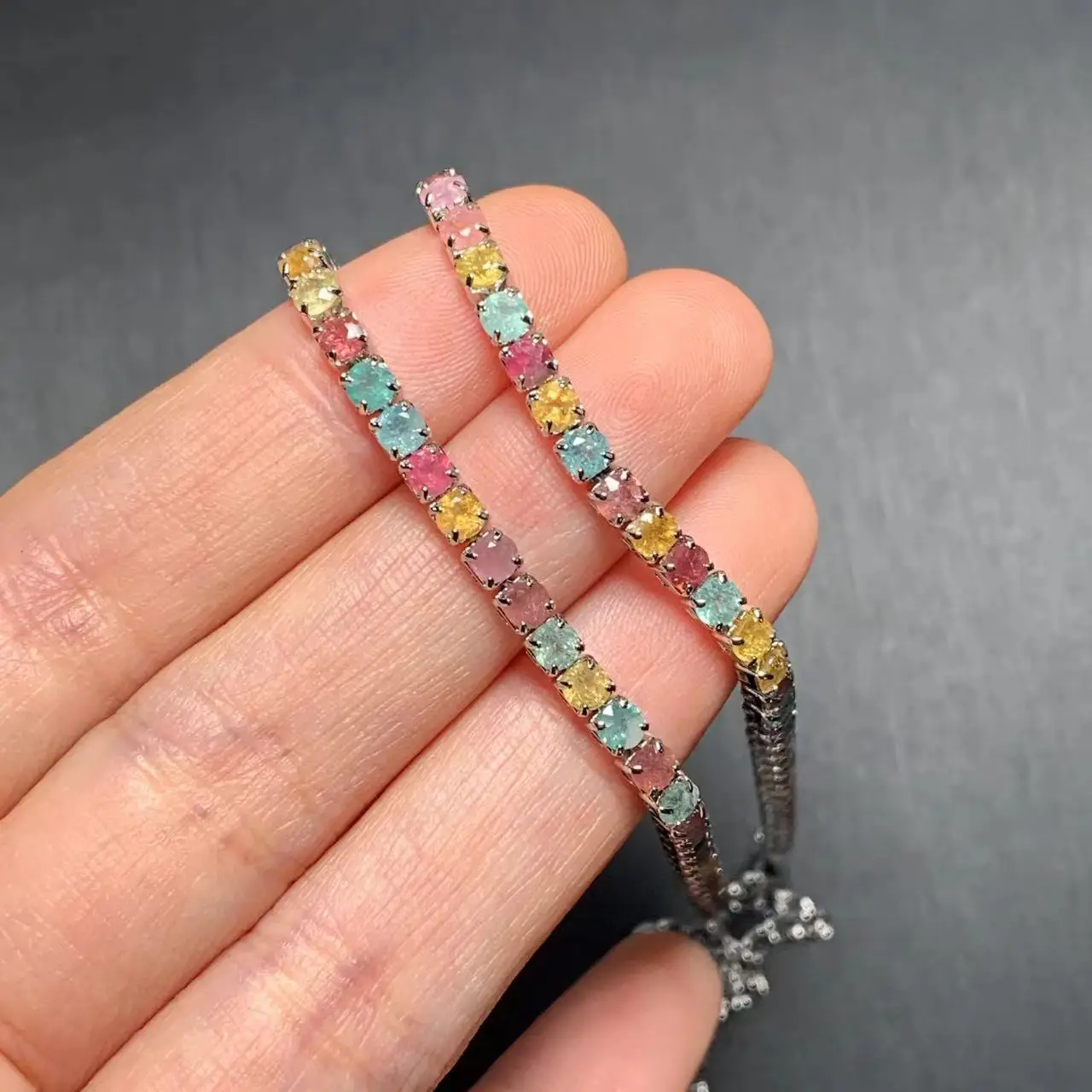 Natural Tourmaline Bracelets & Bangles For Women Tennis Bracelet  Adjustable Fine Jewelry Gift stone