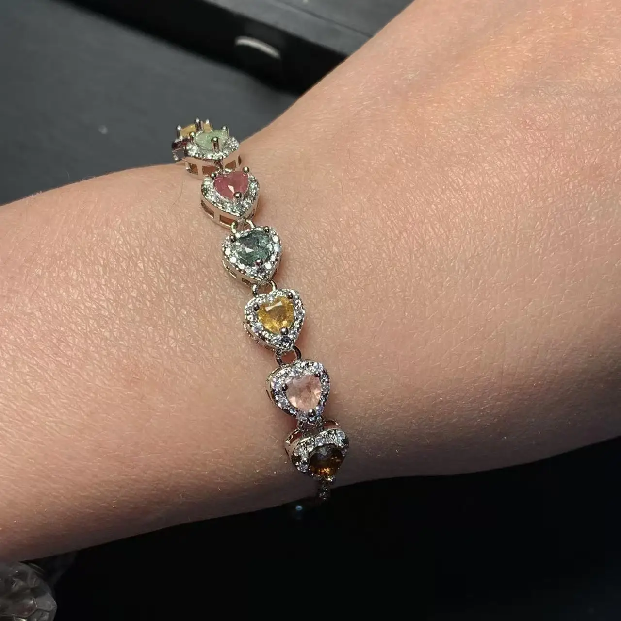 Natural Tourmaline Bracelets & Bangles For Women Tennis Bracelet  Adjustable Fine Jewelry Gift stone