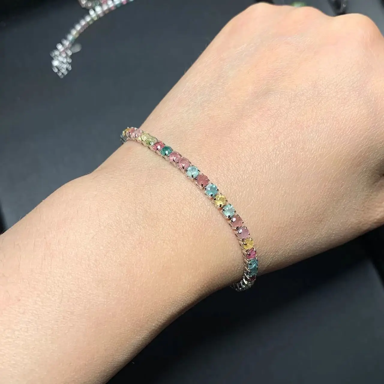 Natural Tourmaline Bracelets & Bangles For Women Tennis Bracelet  Adjustable Fine Jewelry Gift stone