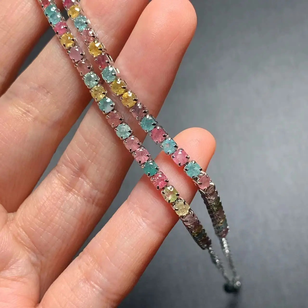 Natural Tourmaline Bracelets & Bangles For Women Tennis Bracelet  Adjustable Fine Jewelry Gift stone