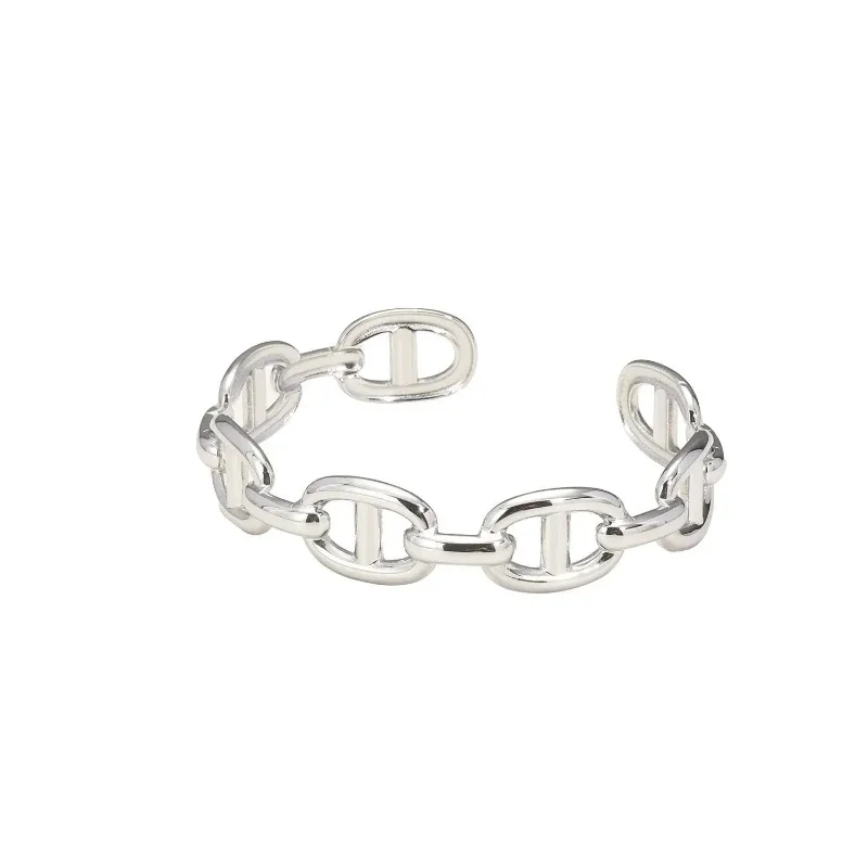 Titanium - Steel Gold - Plated C - Shaped Open - Ended Bangle. A Unique, Irregularly Spliced And Niche Accessory For Women. 6 41169 bmzmgq