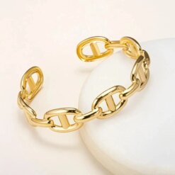 Gold Plated Titanium C-Shaped Bangle