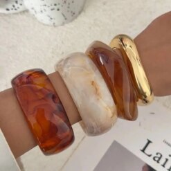 Hip Hop Chunky Resin Stacking Bangle