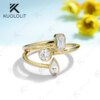 Moissanite Emerald Wedding Band Gold Ring