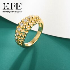 18K Gold Plated Boho Charm Silver Ring