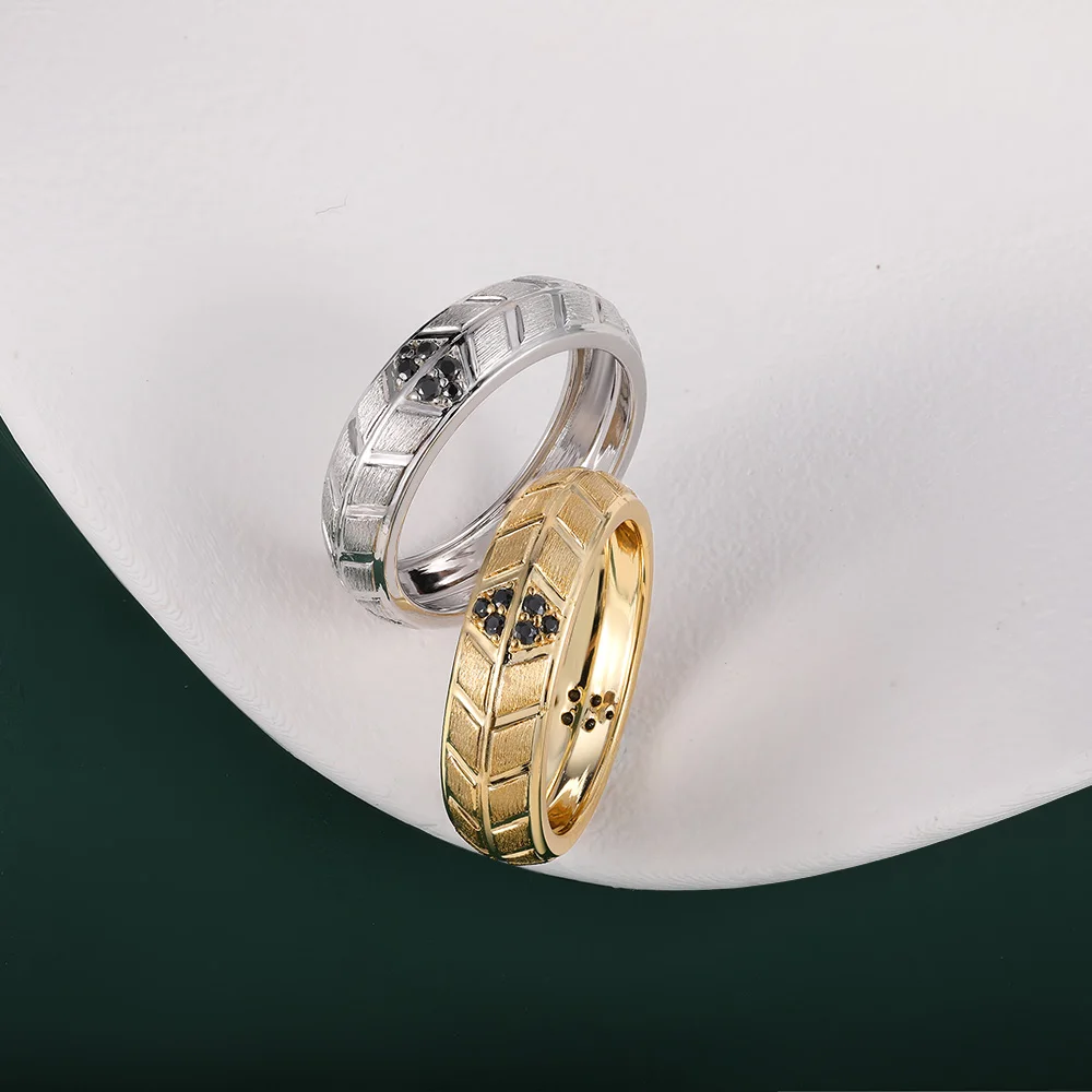 HFE Moissanite Exquisite Ring 925 Pure Silver Plated with K Gold Stackable Wear for Men's and Women's Birthday Anniversary Gifts