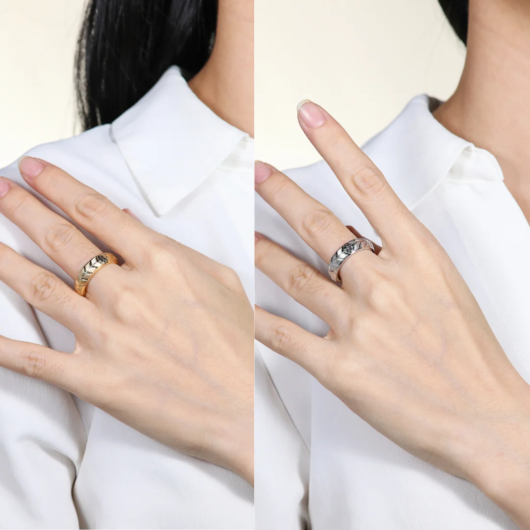 HFE Moissanite Exquisite Ring 925 Pure Silver Plated with K Gold Stackable Wear for Men's and Women's Birthday Anniversary Gifts