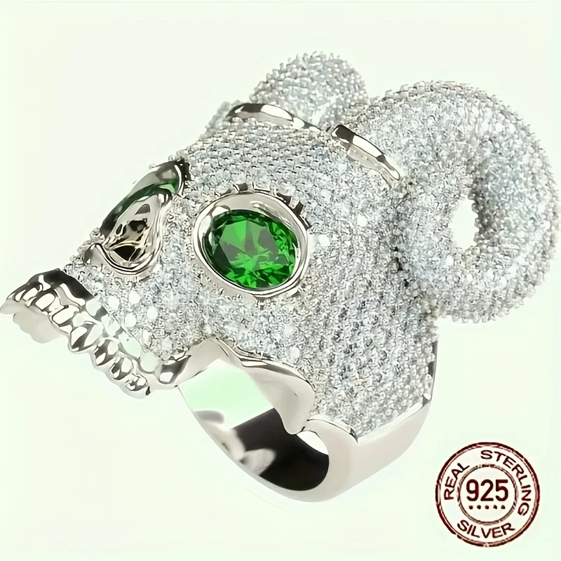 Vintage Gothic Skull Horn Ring Bezel Cluster 925 Sterling Silver Punk Rings for Men Luxury Jewelry Halloween Gift 3 42638 melnnn