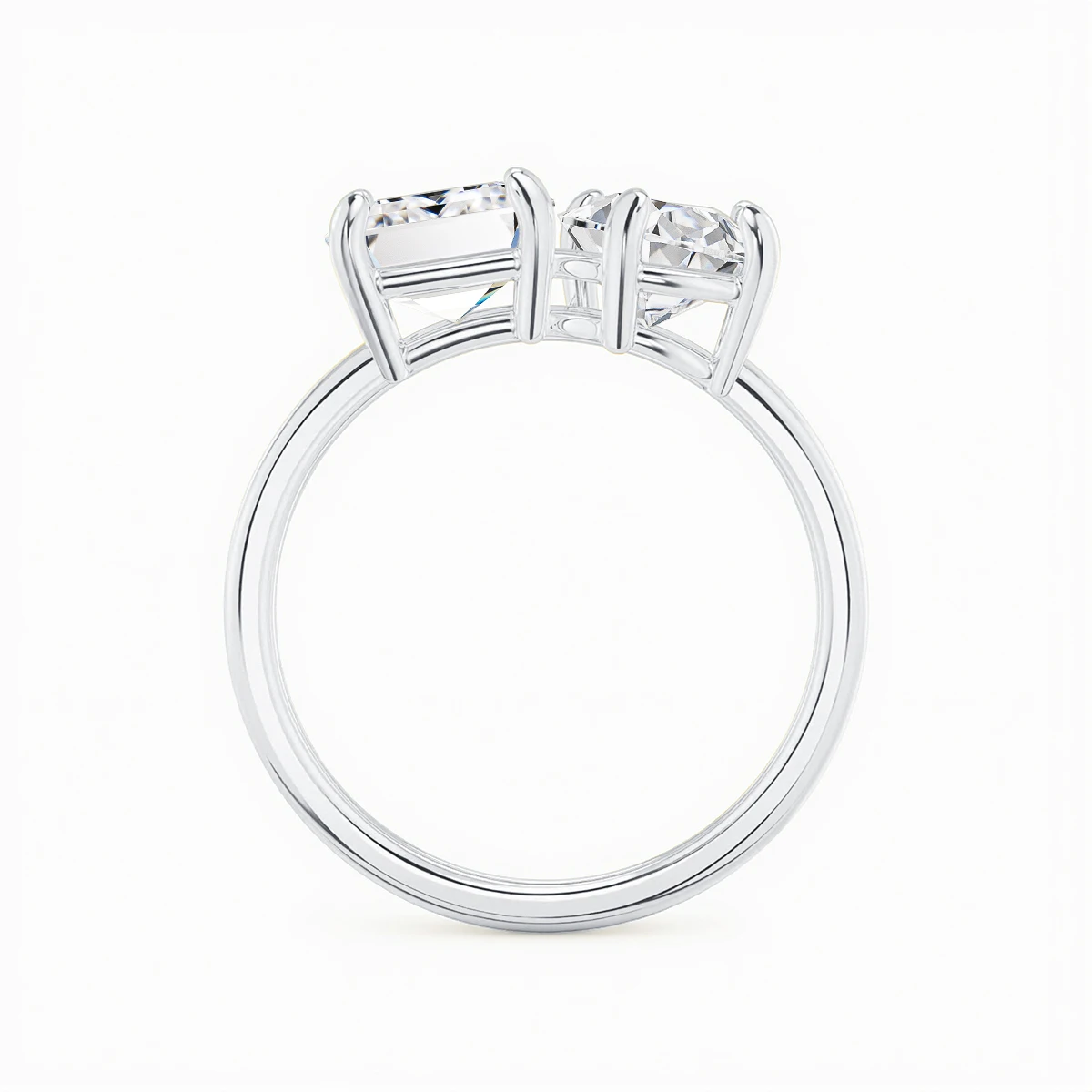 Certified 3.5CT 2 Stone Moissanite Ring For Woman 100% 925 Silver Luxury Designer Brand Wedding Lab Diamond Jewelry High Quality