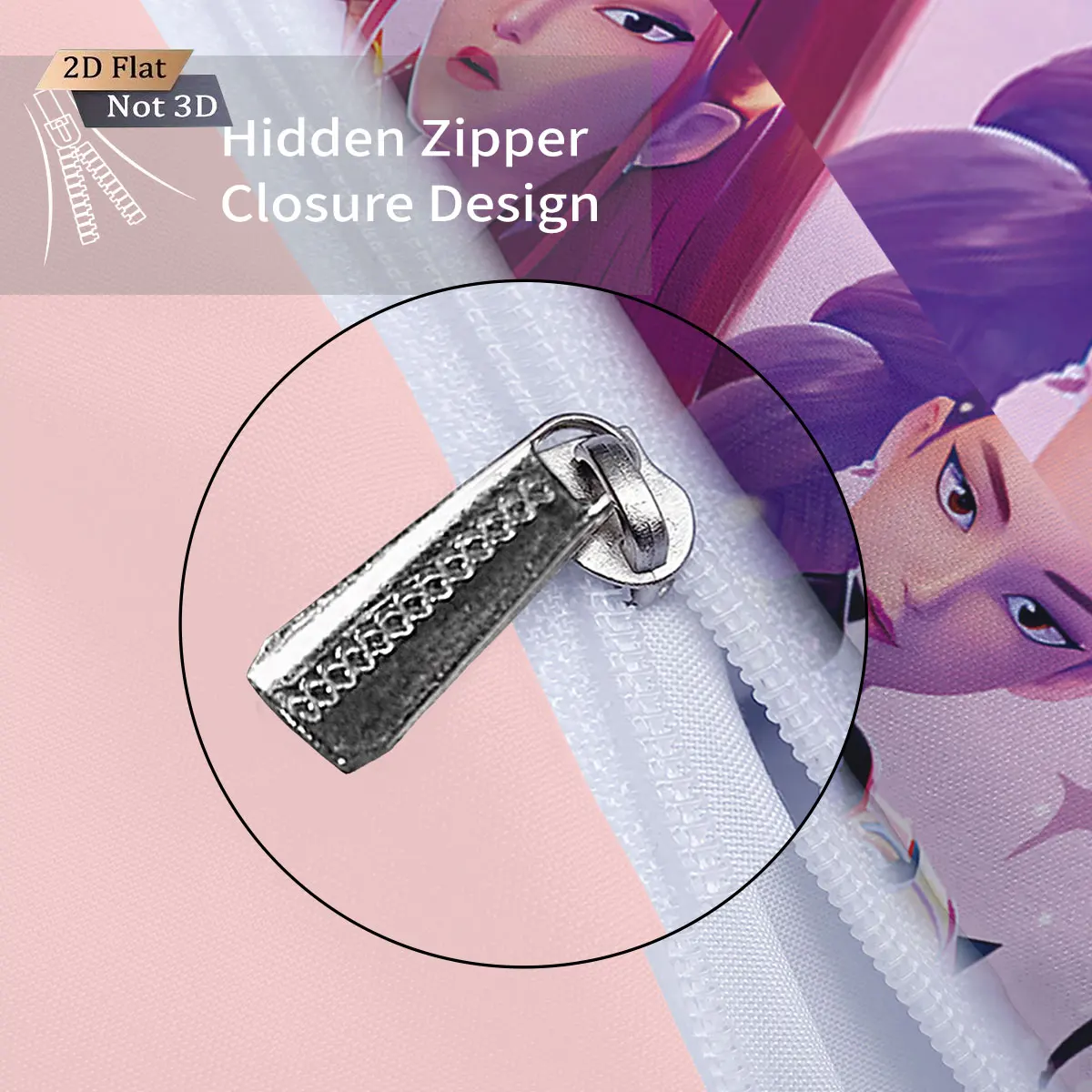 3pcsK-Pop Demon Hunters Printed Chipless Bedding Set Multi Size Comfortable Bedroom Bedding Decoration Machine Washable