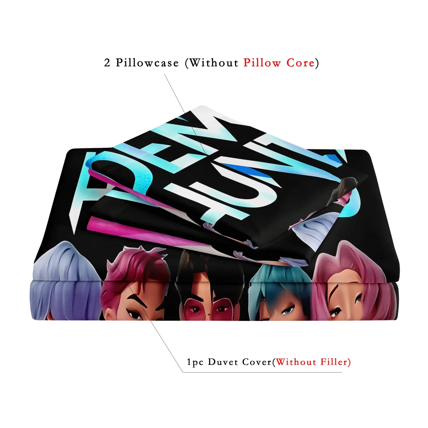 Kpop Demon Hunters Huntrix Bedding Set Single Twin Full Queen King Size Bed Set Adult Bedroom Sets Anime BedDuvet Cover