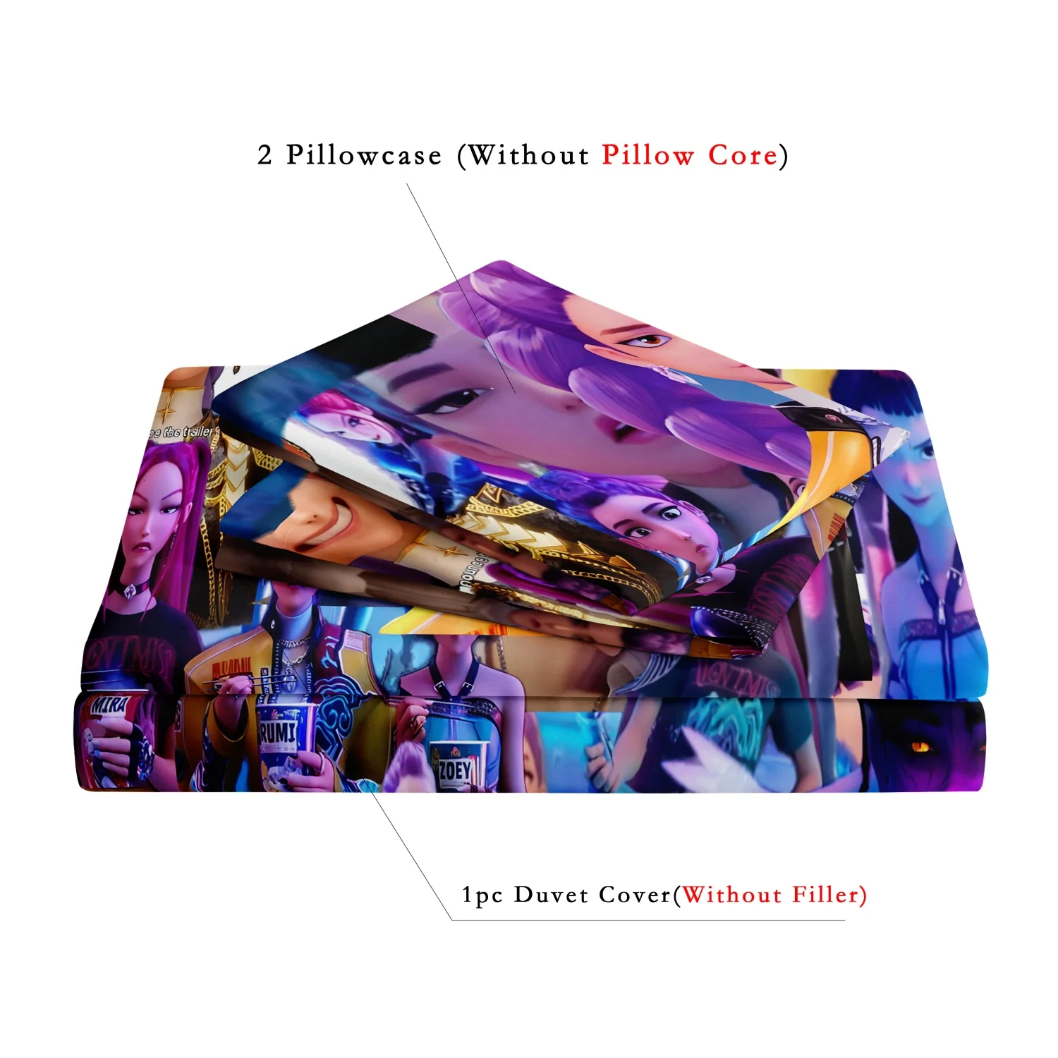 Kpop Demon Hunters Huntrix Bedding Set Single Twin Full Queen King Size Bed Set Adult Bedroom Sets Anime BedDuvet Cover