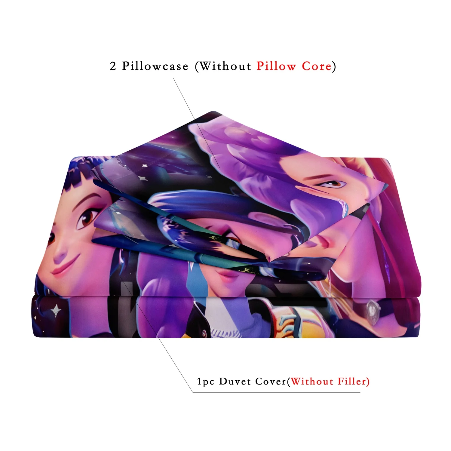 Kpop Demon Hunters Huntrix Bedding Set Single Twin Full Queen King Size Bed Set Adult Bedroom Sets Anime BedDuvet Cover