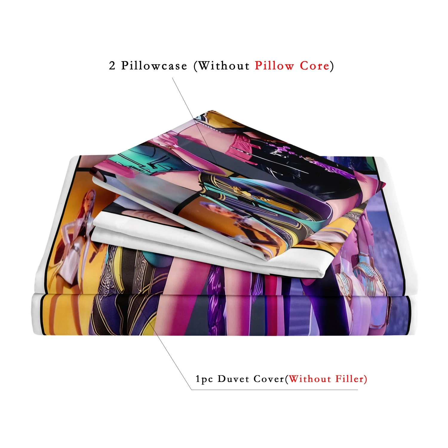 Kpop Demon Hunters Huntrix Bedding Set Single Twin Full Queen King Size Bed Set Adult Bedroom Sets Anime BedDuvet Cover