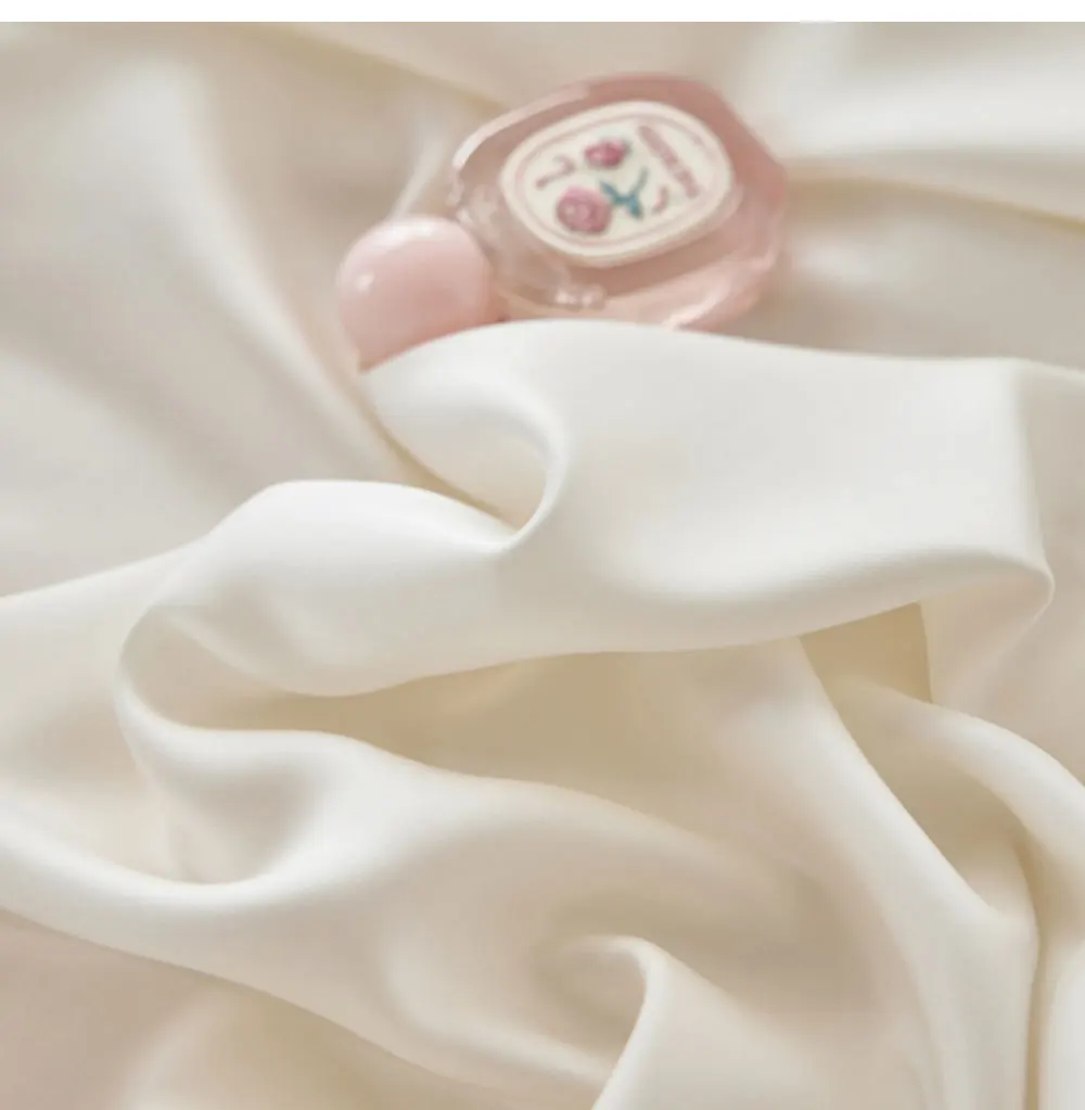 Liv-Esthete White Pure 100% Pure Silk Duvet Cover Set with Pillowcases Solid Color Healthy Skin Twin/Queen/King Luxury Bedding