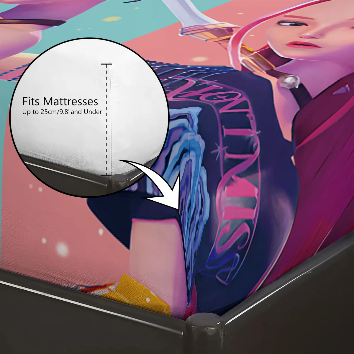 3pcs K-Pop Demon Hunters Printed coreless Bed Sheet Set Multi Size Soft Bed Cover Bedroom Bedding Machine Washable