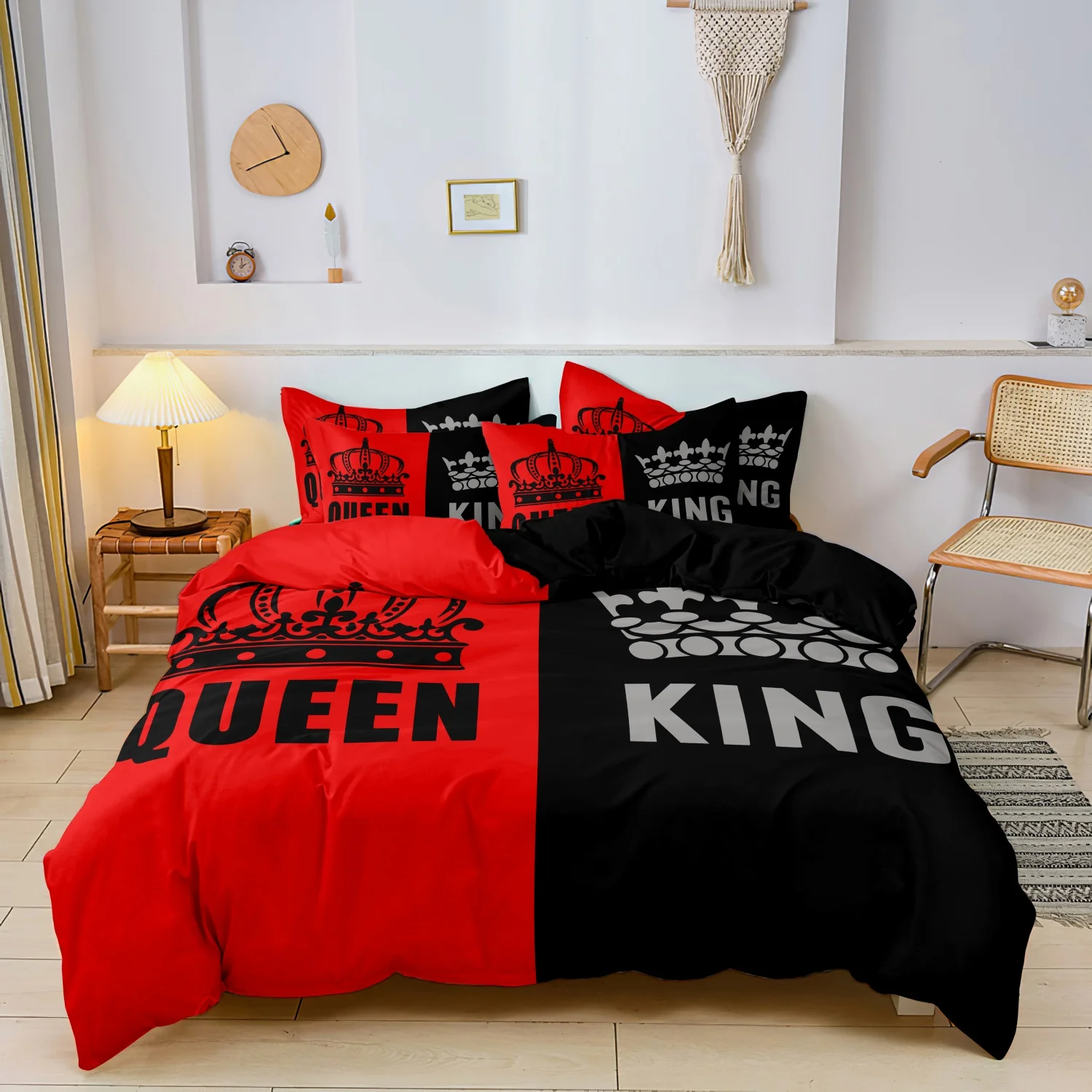 3pcs Set Queen king Heart Digital Print Duvet Cover Can Be Used As Holiday Gifts (1 * Duvet Cover+2 * Pillowcase，No Quilt)