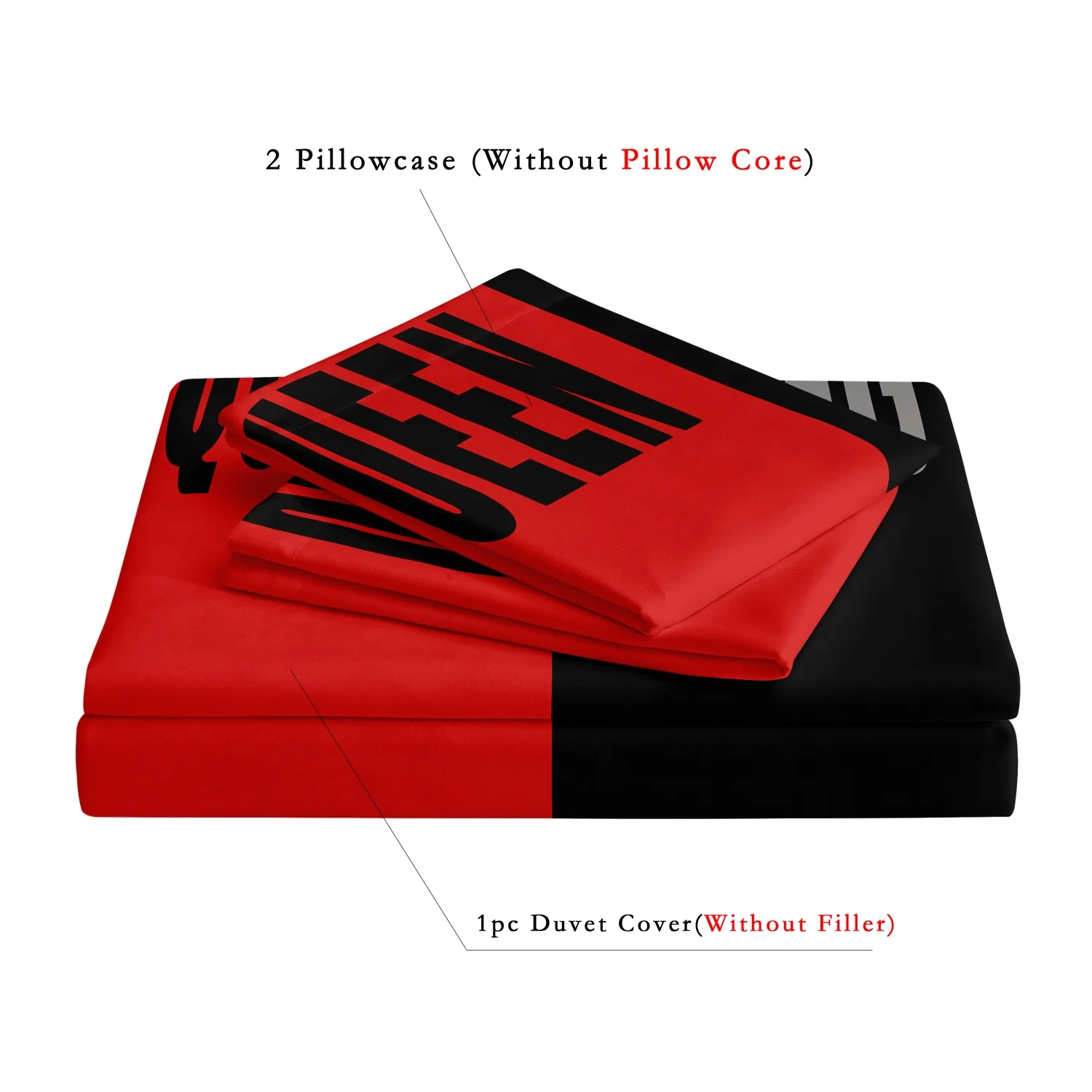 3pcs Set Queen king Heart Digital Print Duvet Cover Can Be Used As Holiday Gifts (1 * Duvet Cover+2 * Pillowcase，No Quilt)